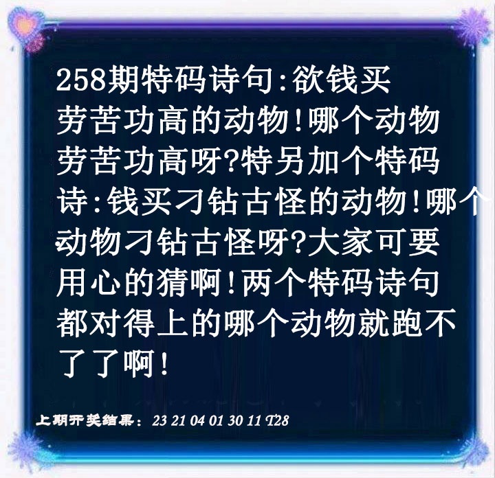 特码诗句